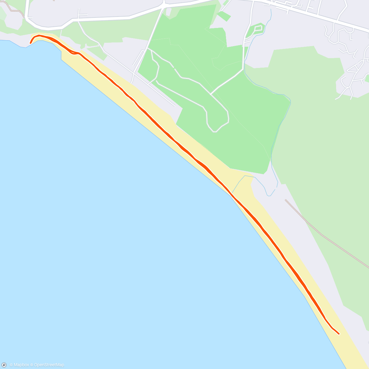 Map of the activity, ☀️ petit À/R pieds nus sur le sable en attendant le fiston qui surf…
