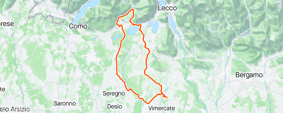 Map of the activity, Canzo da Erba e Segrino