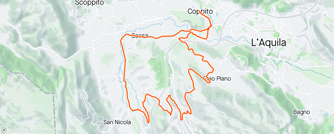 Map of the activity, Rocio lucoli Tornimparte in gravel