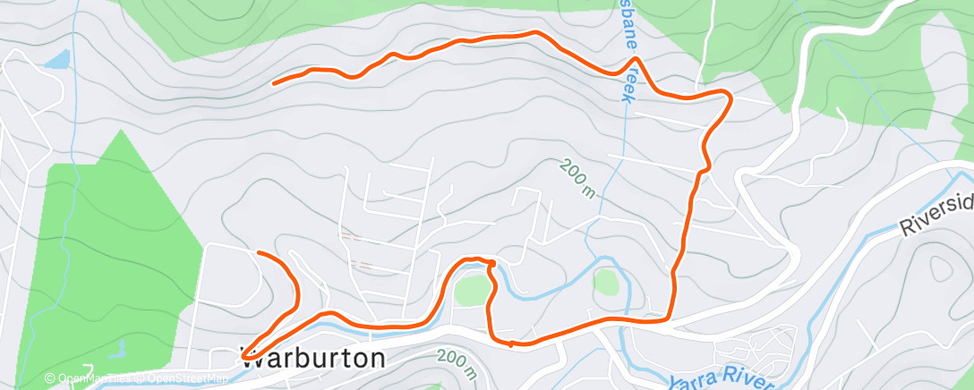 Map of the activity, Warby hike