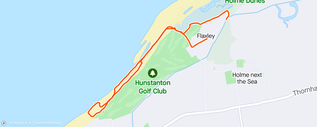 Map of the activity, Easy jog exploring a bit of the coast