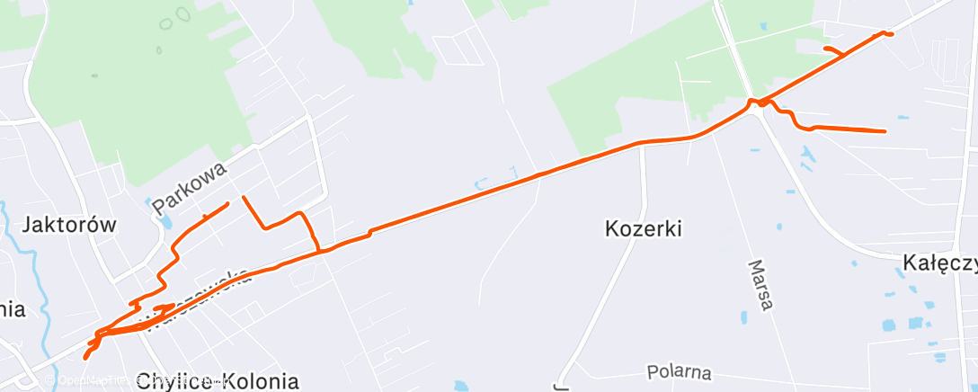 Map of the activity, Evening Ride