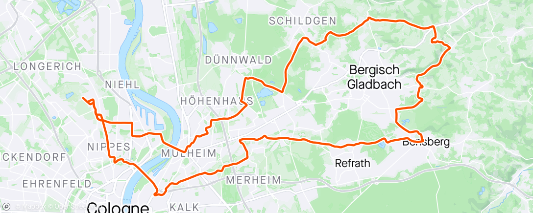 アクティビティ「Bergisch Hügelig」の地図