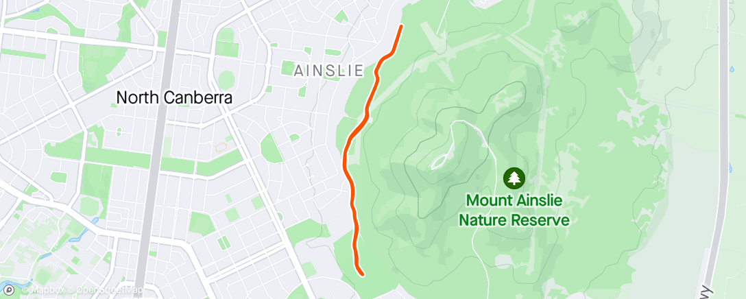 Map of the activity, Mount Ainslie Parkrun