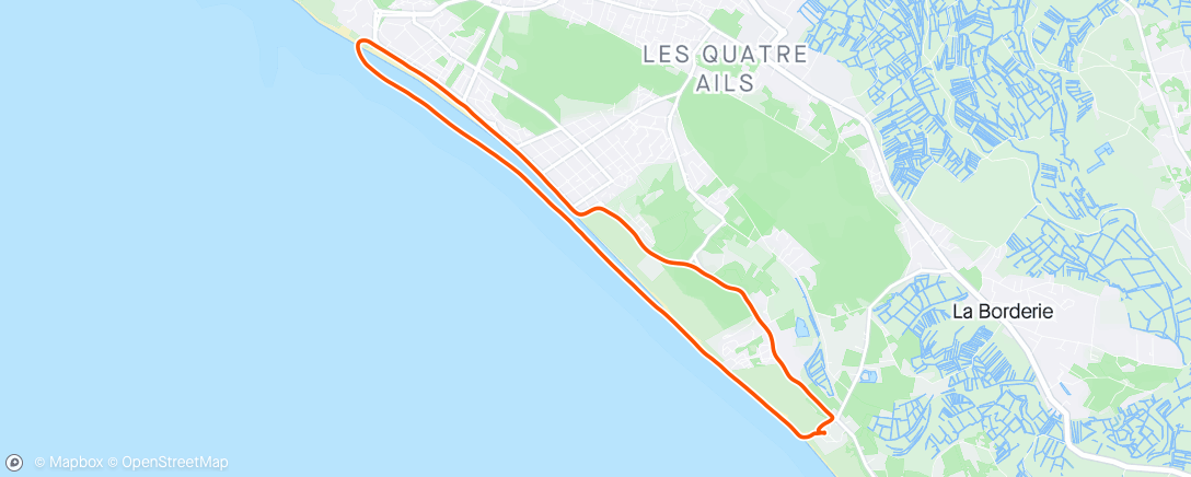 Mapa da atividade, Rando course a la plage