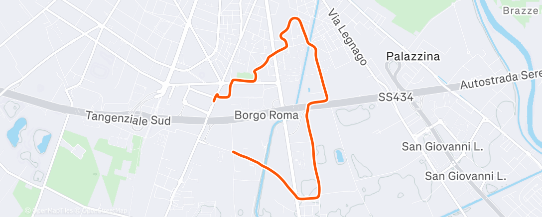 Map of the activity, Afternoon Run