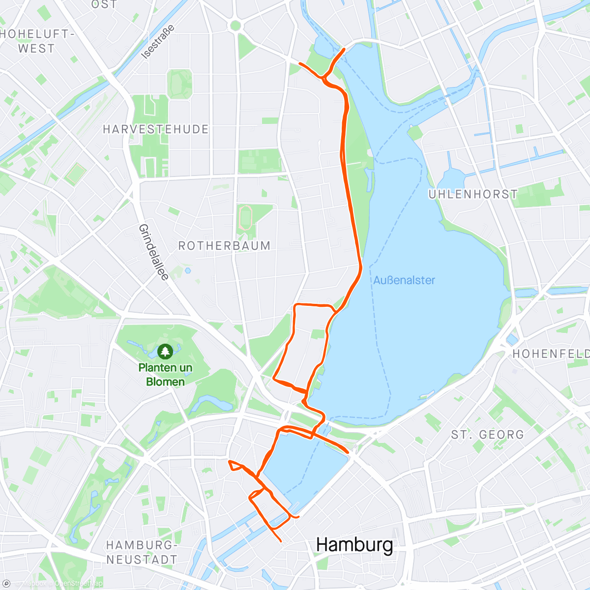 Carte de l'activité Ironman Hamburg Run 🇩🇪🏊🏼‍♀️🚴🏻‍♀️🏃🏽‍♀️😊