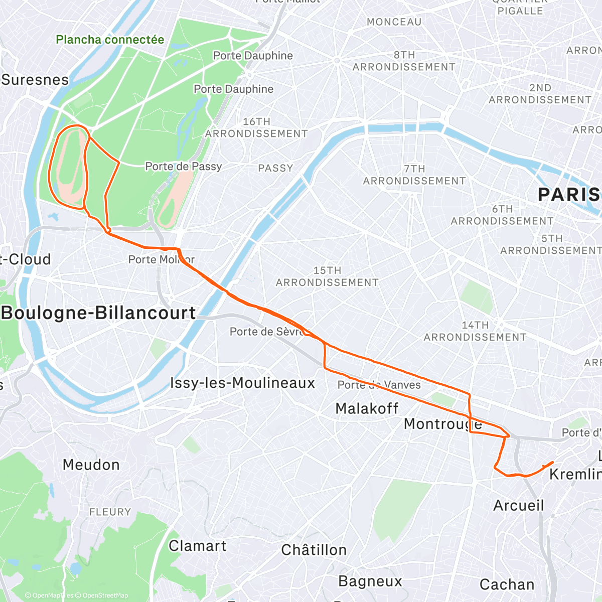 Карта физической активности (Checking Paris longchamp)