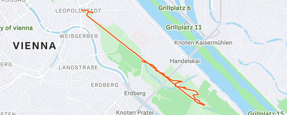 Map of the activity, Mutha on the Prater