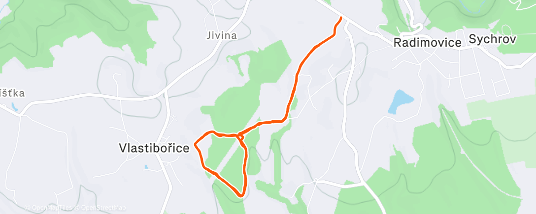 Map of the activity, Afternoon Run