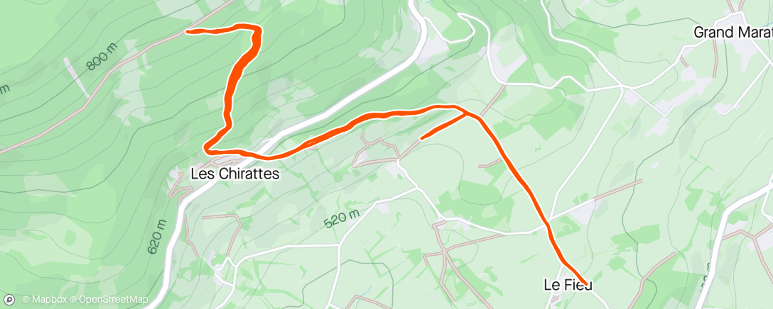 Map of the activity, Côtes courtes