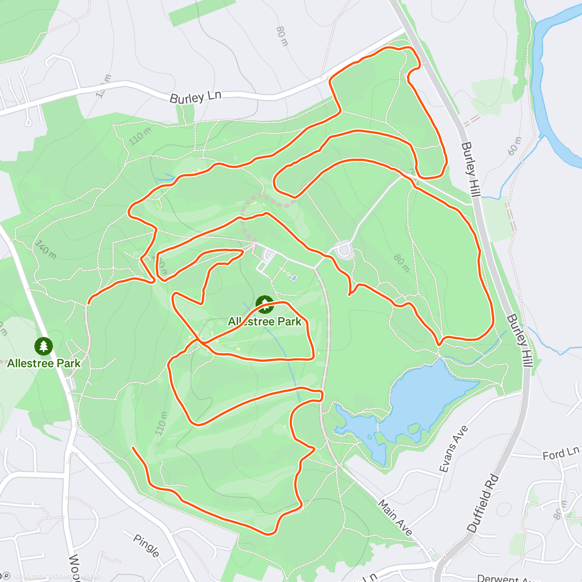 「Allestree Park Misty Hour」活動的地圖