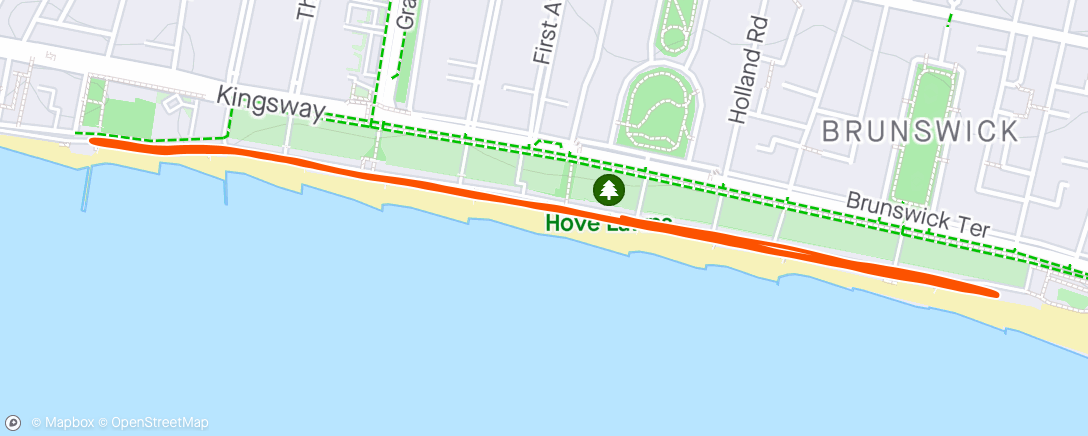 Map of the activity, Hove Promenade Parkrun