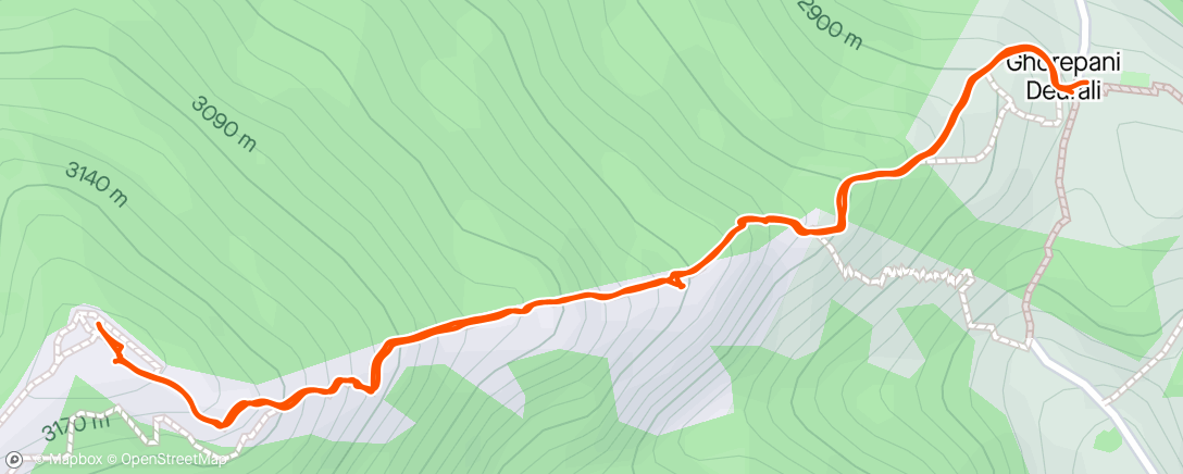Mapa da atividade, 4am Hike to Poon Hill from Ghorepani