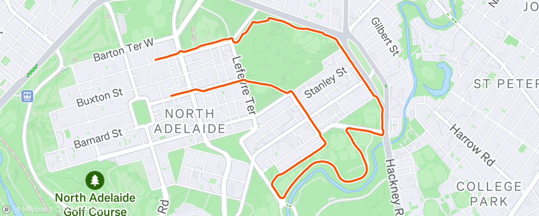 Map of the activity, Evening Run