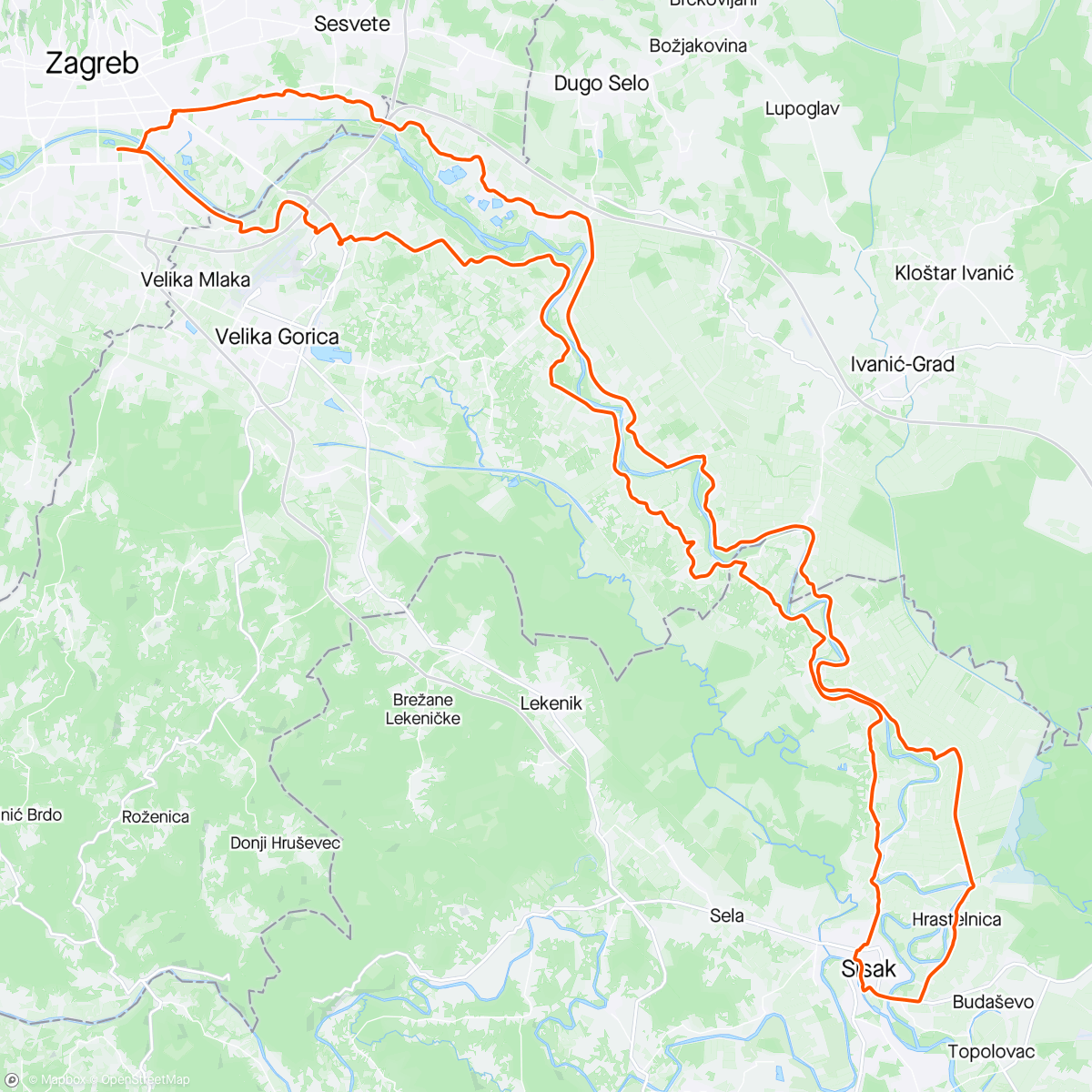 Map of the activity, Sisak