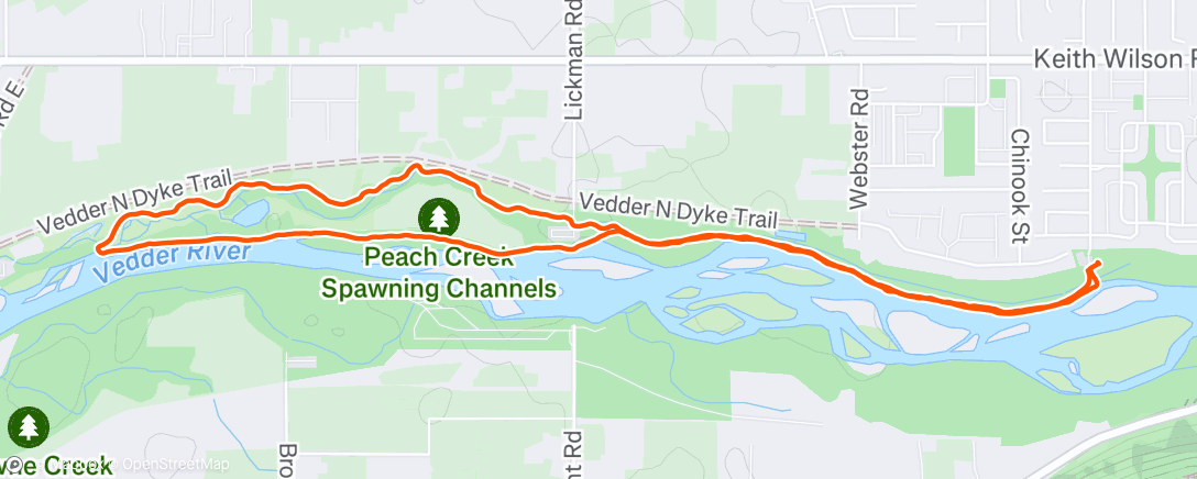 Map of the activity, A walk on the river with coffee and chats