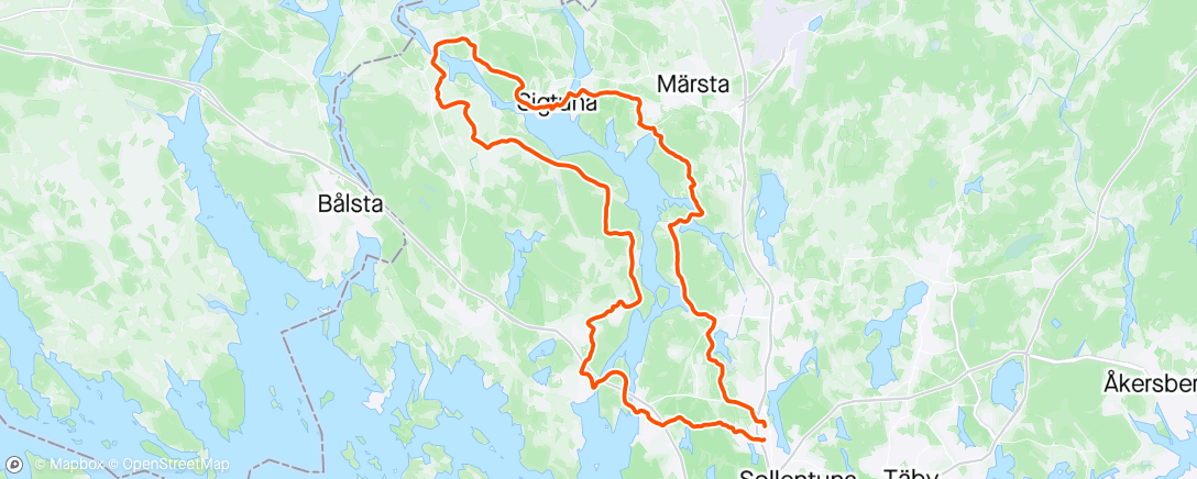 Map of the activity, Runt Sigtuna med David M
