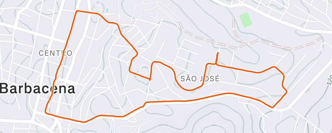 Map of the activity, Christmas Run - Barbacena