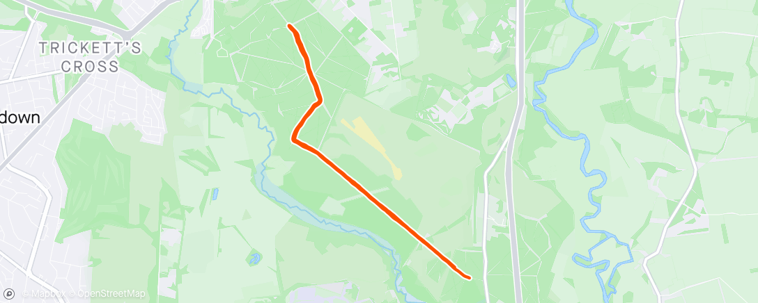 Mapa da atividade, 7km Long Run with Runna ✅