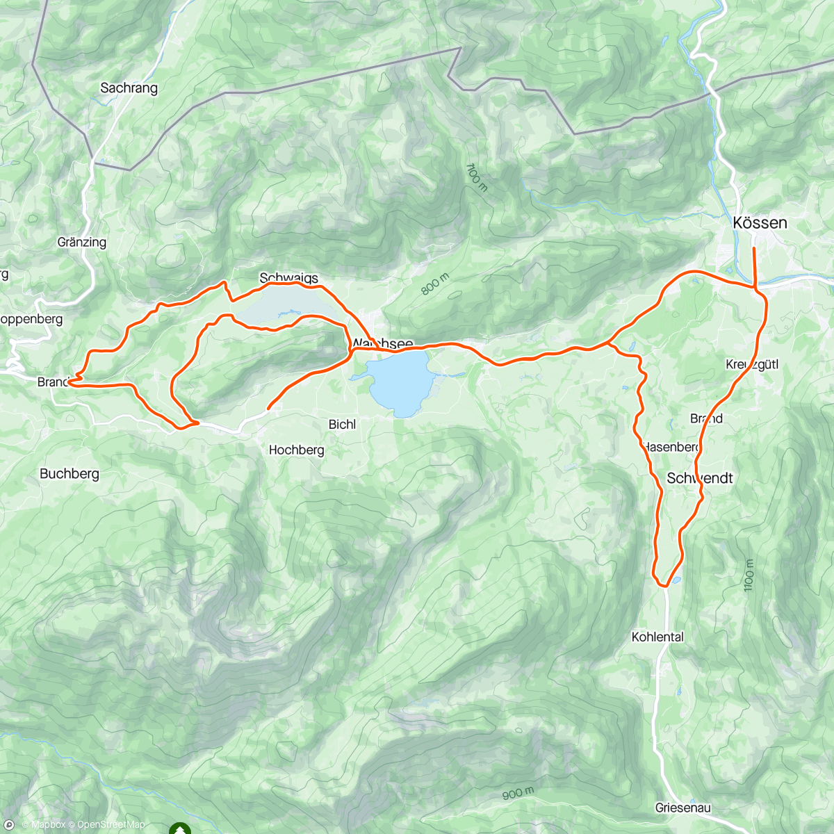 Карта физической активности (ROUVY - Challenge Kaiserwinkl-Walchsee | Austria 42km)