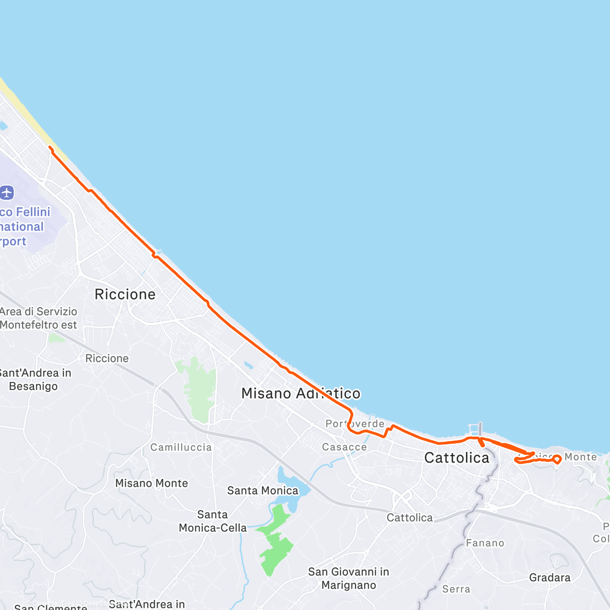 Map of the activity, Corsa mattutina