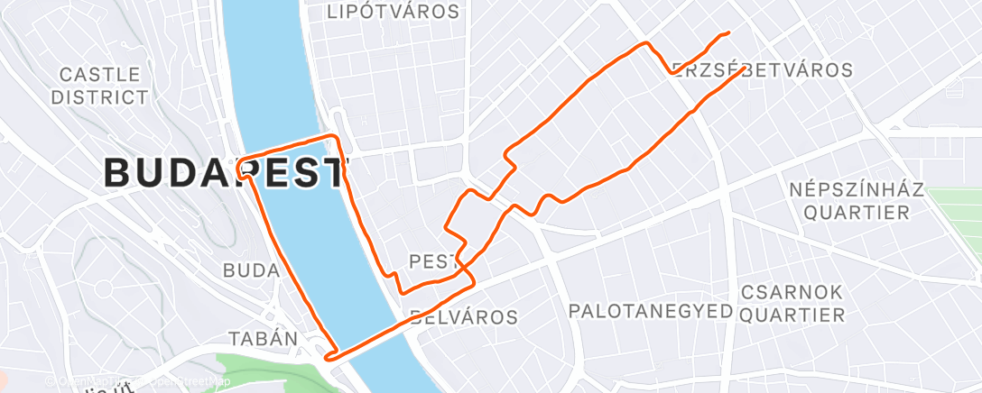 Map of the activity, Afternoon Run