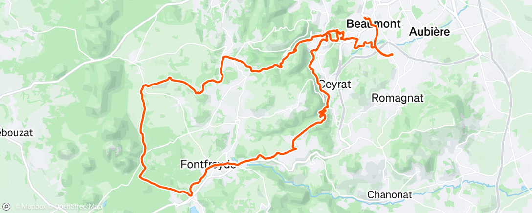 Map of the activity, Sortie VTT le matin avec Tbow