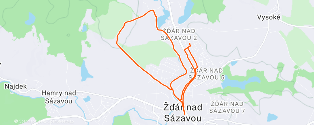 Map of the activity, Stedrodenni běh 2025