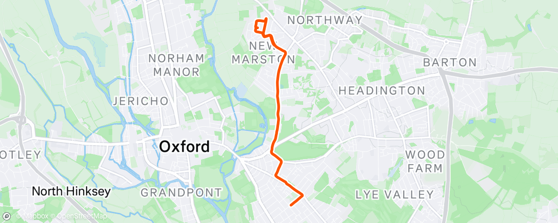 Map of the activity, Evening Run
