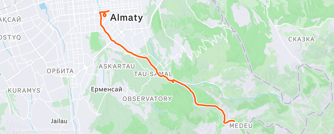 Map of the activity, Утренний забег