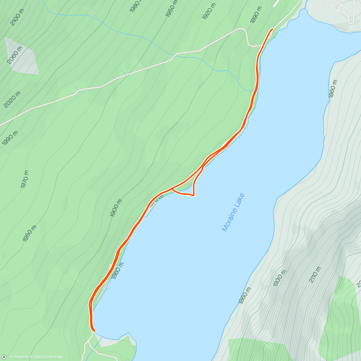 Mapa da atividade, Moraine Lake Hike