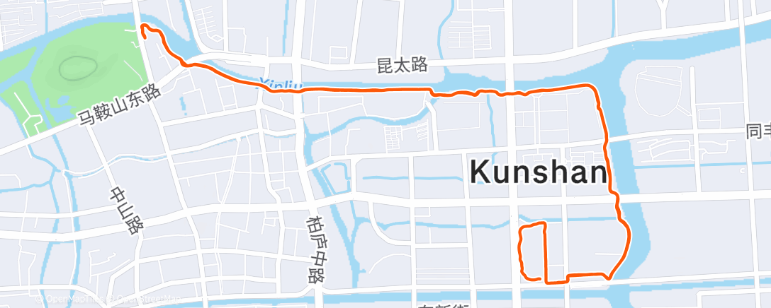 Map of the activity, Afternoon Run