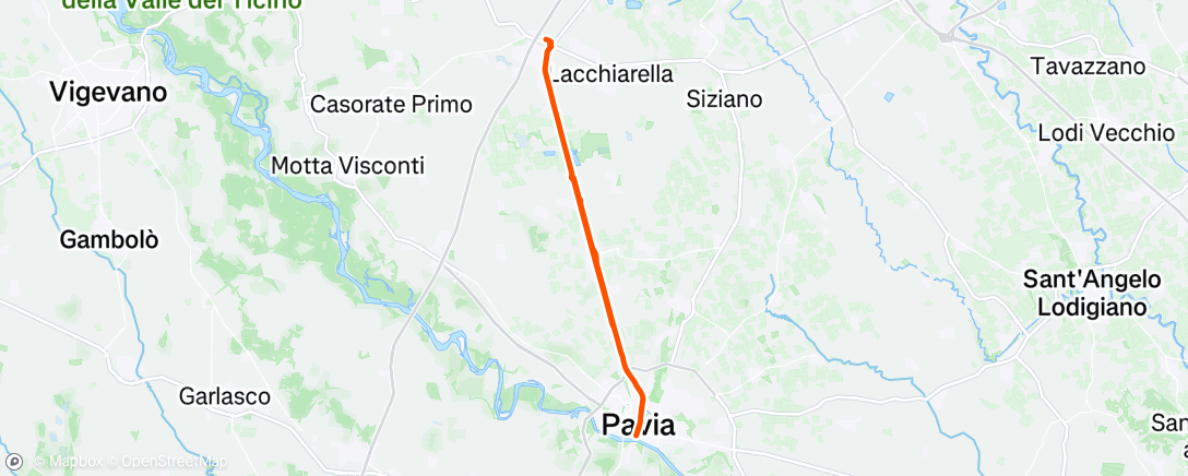 Map of the activity, Pedalata dell'ora di pranzo