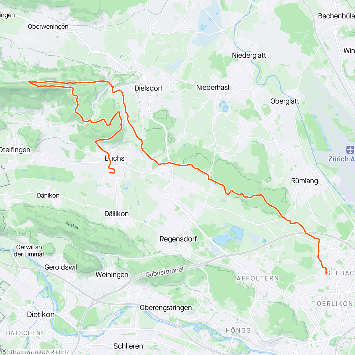 Map of the activity, Lägern 🌫️☁️ 4 > 9 C