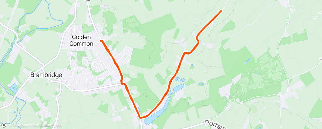 Map of the activity, Hensting lane easy run with Dave. Just the right pace for track legs to loosen up 😊