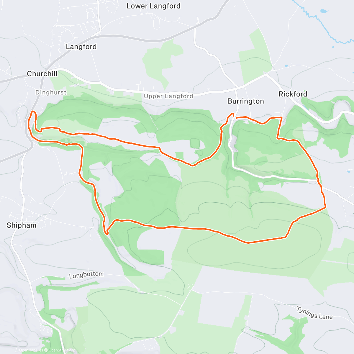 Map of the activity, Lunch Run