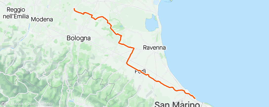 Map of the activity, Giro d’Italia Stage 13