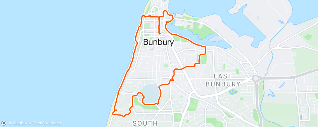 Map of the activity, Walk about in Bunbury