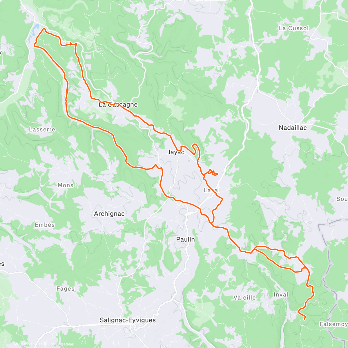 Map of the activity, Afternoon Mountain Bike Ride