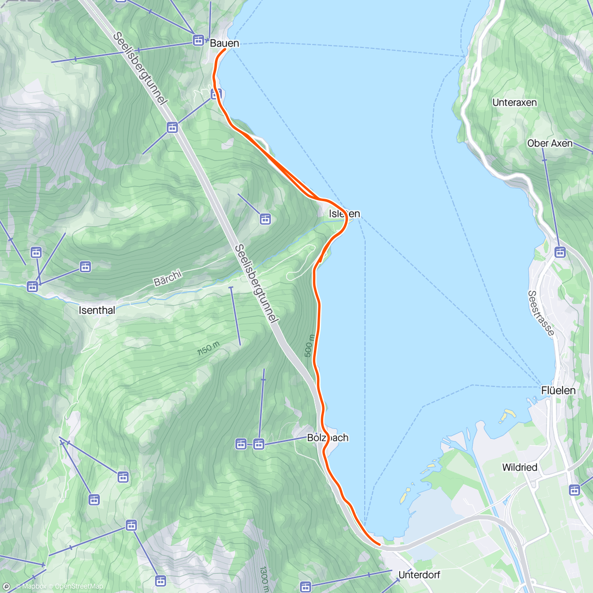 Map of the activity, ROUVY - SwissTri Uri