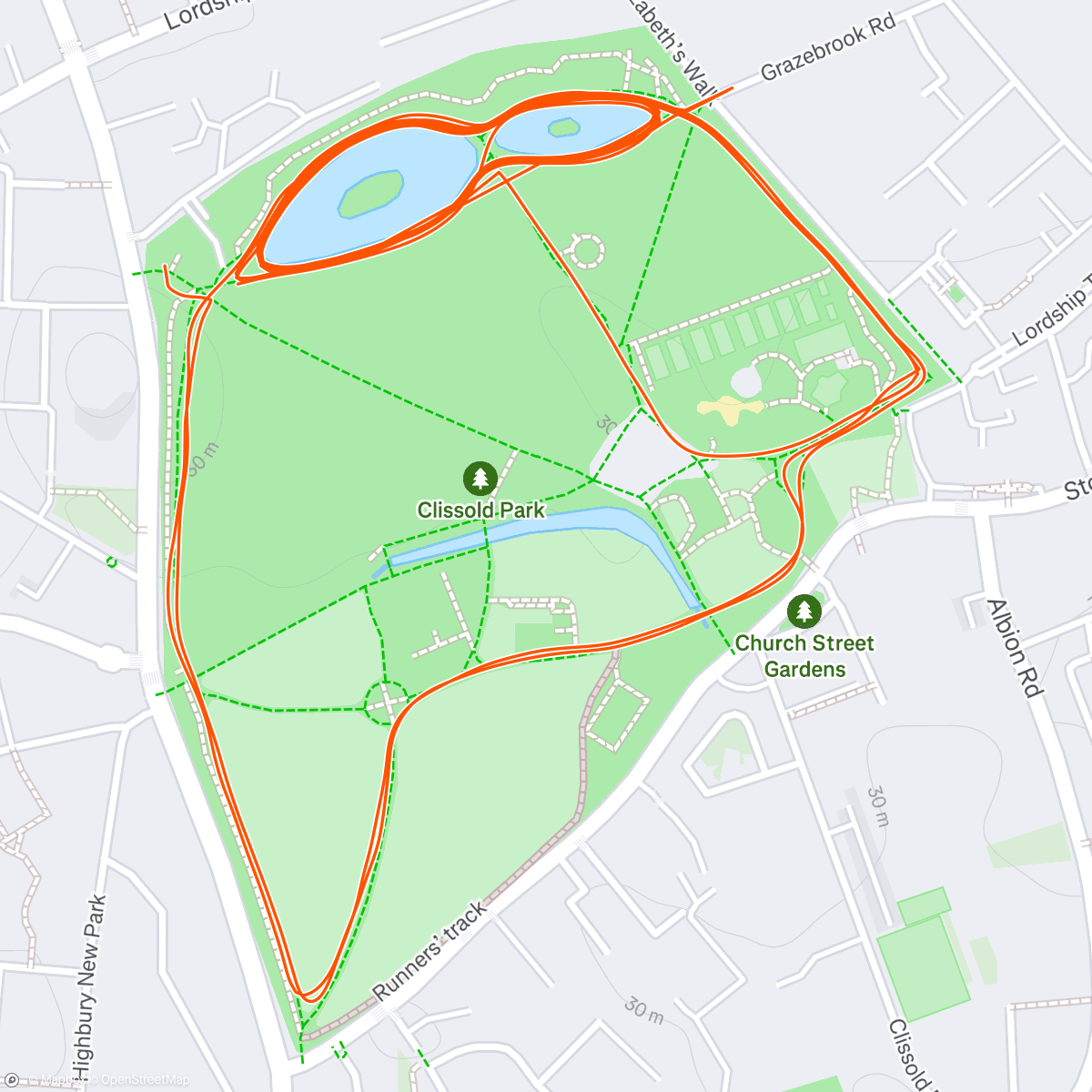 Mapa de la actividad, Intervals