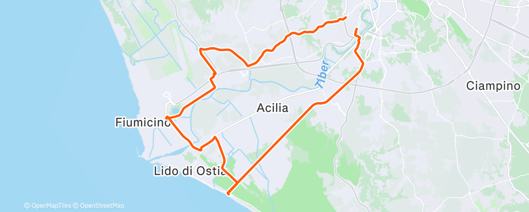 Map of the activity, Pedalata mattutina