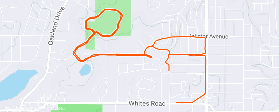 Map of the activity, Afternoon Run