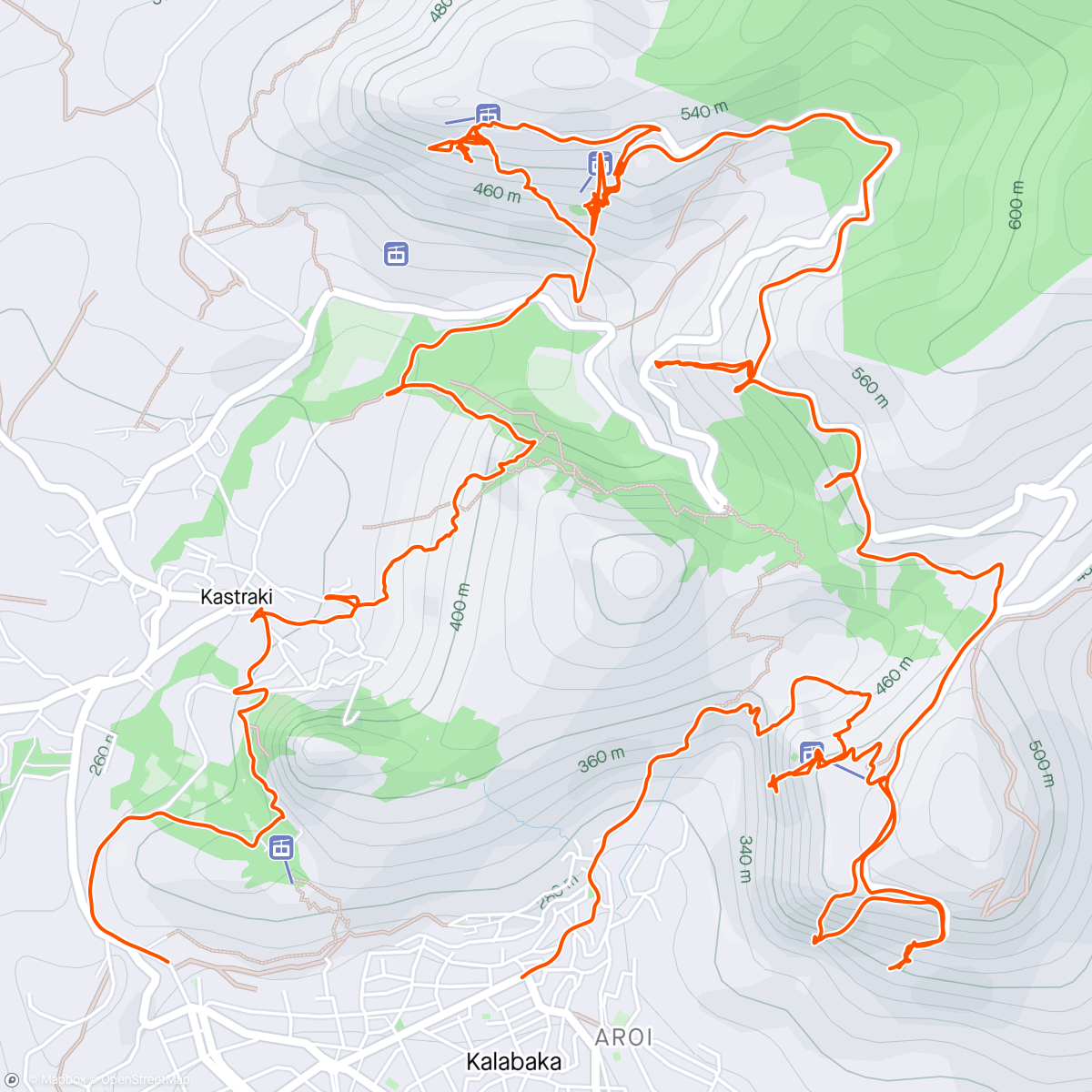 Карта физической активности (Meteora Hike)