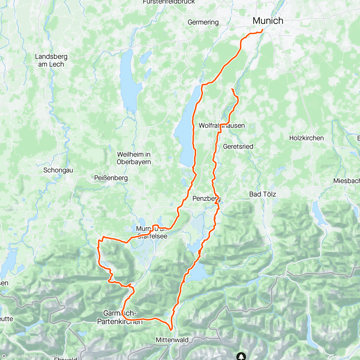 Map of the activity, Werdenfelser Frauenrundfahrt