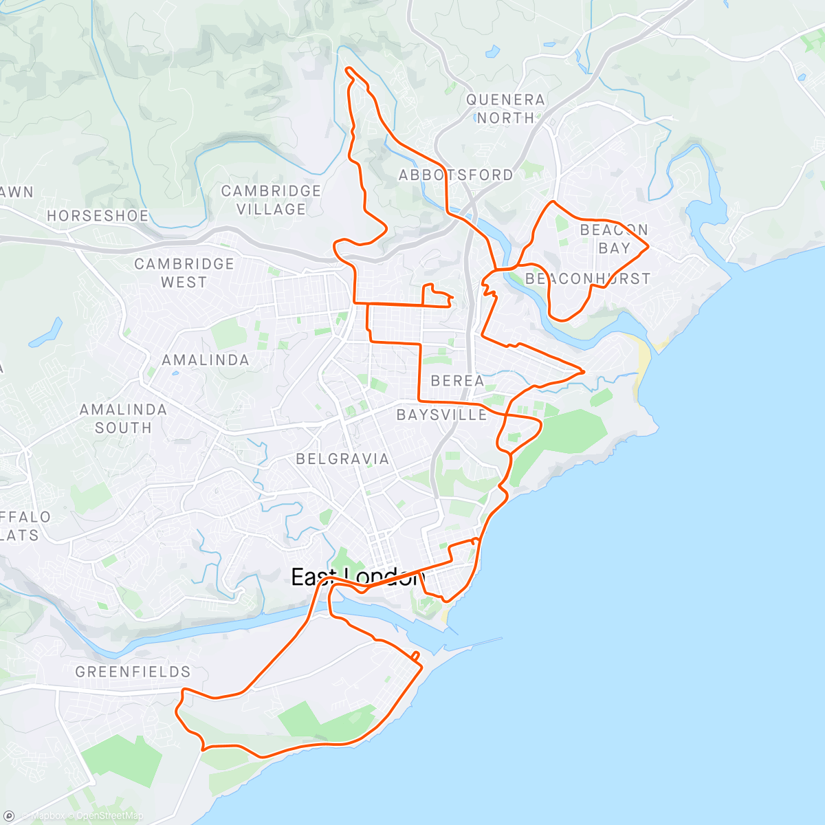 Map of the activity, Solo Urban Ride