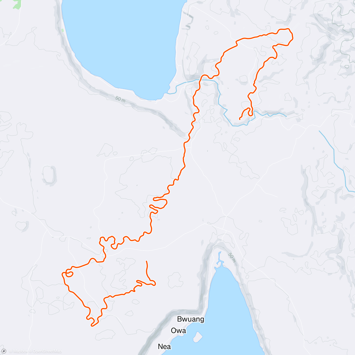 Map of the activity, Zwift - Country to Coastal in Makuri Islands