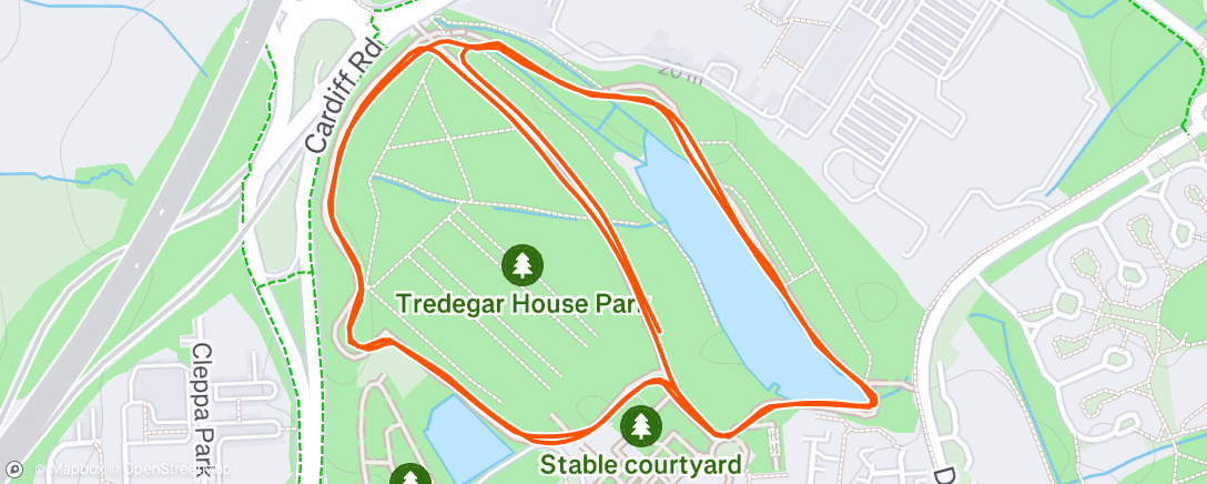 Map of the activity, Parkrun with the buggy