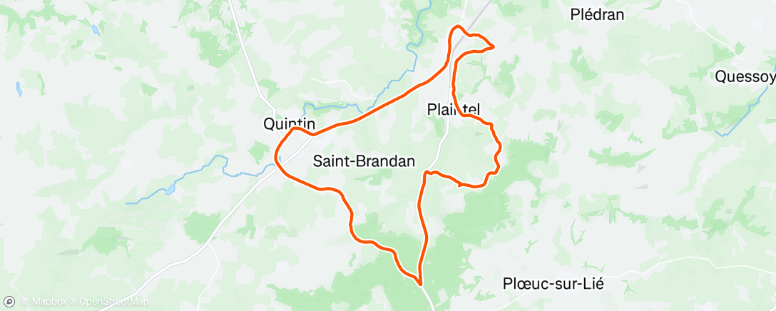 Map of the activity, Sortie vélo le matin